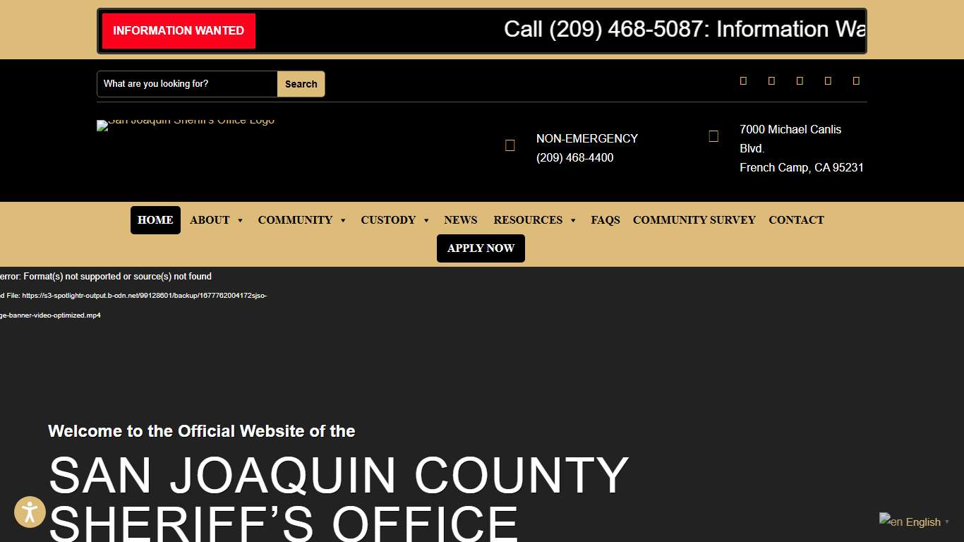 Welcome to The San Joaquin County Sheriff's Office | San Joaquin County Sheriff's Office